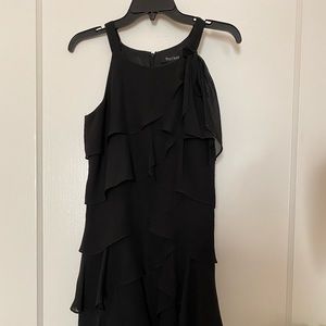 White and Black layered ruffle dress